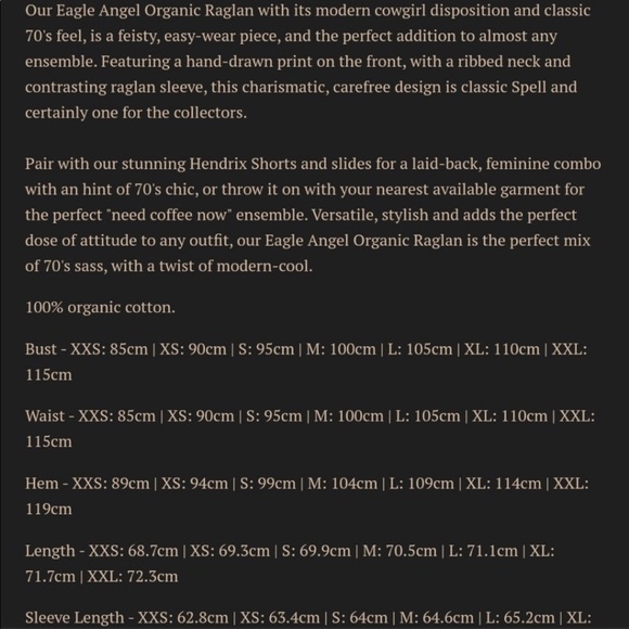 Spell & the Gypsy Eagle Angel Organic Raglan - Picture 4 of 4